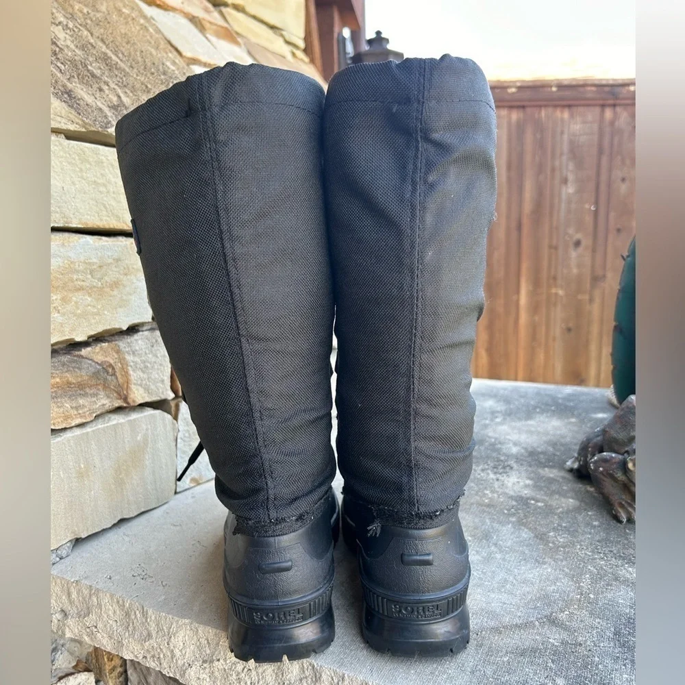 Sorel Kaufman canada black boots Vintage snowcap felt lined & waterproof Sz-6. B